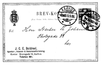 Forside af brevkort